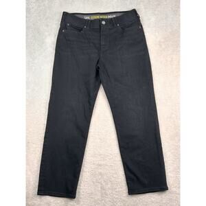 Lee Jeans Mens Sz 36x29 Black Extreme Motion MVP Regular Fit Straight Leg Denim
